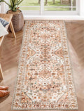 SERISSA 3x5 Washable Non Slip Boho Area Rug for Bedroom，Rust — 2' x 5' (Runner)
