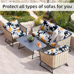 8Pcs Stretch Patio Cushion Covers,Outdoor Couch Covers Replacement,Outdoor Couch & Sofa Slipcovers,for Patio Furniture Cushion Covers,Washable Reusable urniture Protector(Chrysanthemum,8PCS)