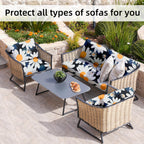 8 Piece Outdoor Cushion Covers, Patio Sofa Cushion Covers, Stretch Fit