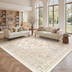 zesthome 8x10 Area Rugs for Living Room,Non-Slip Backing Washable Rugs,Vintage Large Area Rug，Stain Resistant Home Decor Rug