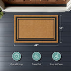 Barnyard Designs Natural Coco Coir Non-Slip Doormat (30x48, Border)