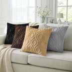 decorUhome Faux Fur Plush Soft Black Throw Pillow Covers 18x18 Set of 2