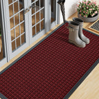 Smiry Front Door Mat Outside Entrance, Natural Rubber Doormat, 71x23 Inch