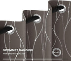 Deconovo Blackout Curtains, Thermal Insulated Soundproof Grommet Drapes, Wave Dots Silver Print, 42 x 45 Inch, Set of 2, Machine Washable Window Panel for Kitchen Bedroom Living Room Nursery, Taupe