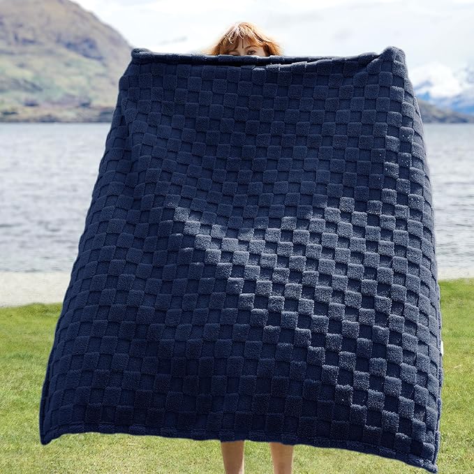 Bedsure GentleSoft Twin Blanket for Bed Navy - Super Soft Cozy Blankets for Kids Girls, Cute Fuzzy Fleece Throws for Bedroom Couch, 60x80 Inches