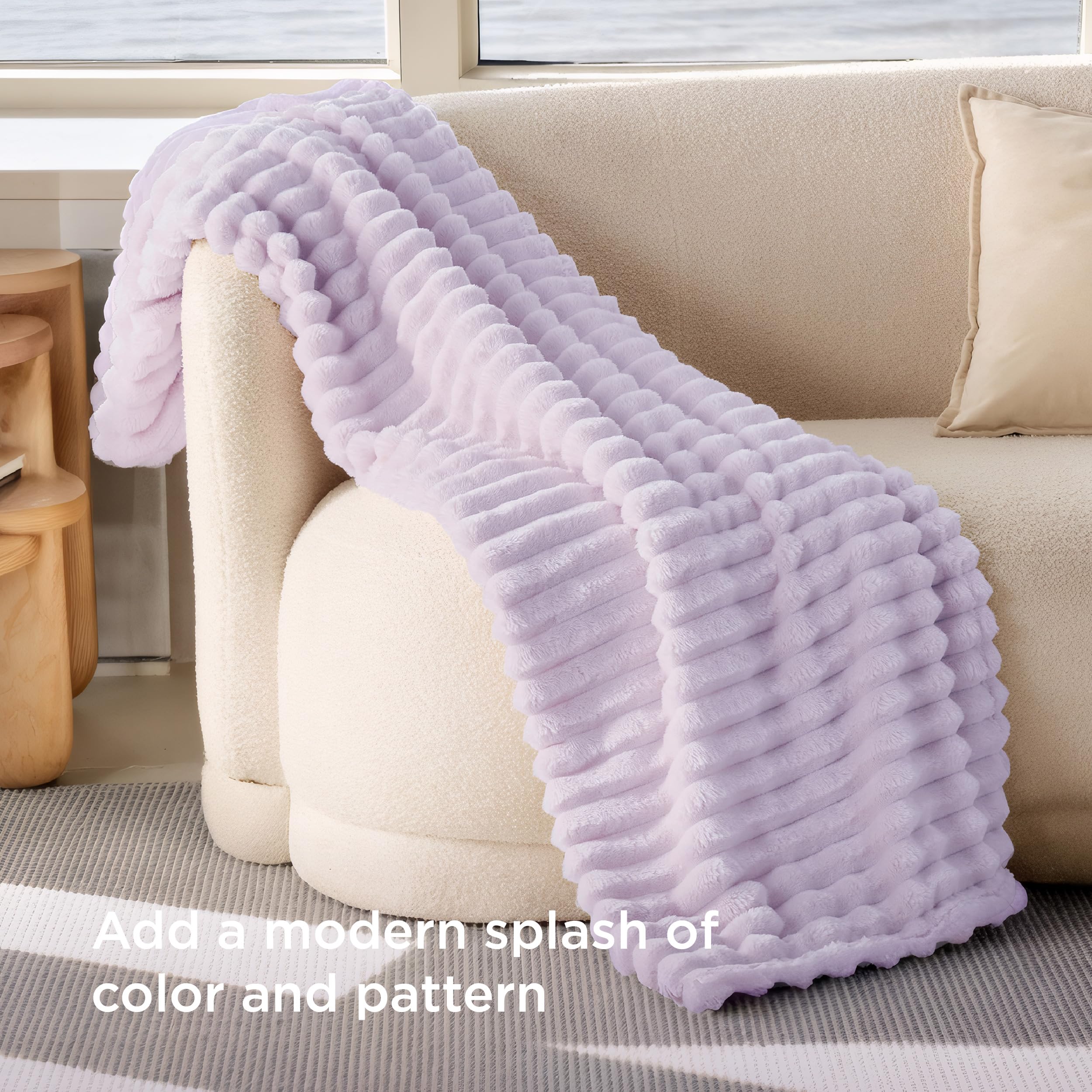 Bedsure Soft Throw Blanket for Couch Decor Gifts Lavender Fog 50"x60"
