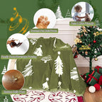 MYSKY HOME 71"X118" Loveseat Christmas Couch Cover, Sectional Sofa Covers Sofa Slipcover for 2 Cushion Couch, L Shape Couch Covers for Dogs, Kids, Washable Sofa Blanket, Furniture Protector, Green