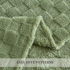 Aganear Flannel Throw Blanket - Cozy Soft Lightweight Fuzzy Checkered Throw Blanket for Women Portable Throw Blankets for Couch, Warm Present for Birthday, Christmas(50"x70", Sage Green)
