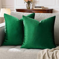 GIGIZAZA Green Velvet Pillow Covers 20x20 Decorative Pillows Pack of 2