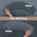 FinRèc Low Pile 5x7 Washable Area Rugs for Bedroom Living Room, Thin Rug Solid Color, Non-Slip Carpet Indoor for Home Decor (Navy Blue)