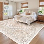 zesthome 8x10 Area Rugs for Living Room,Non-Slip Backing Washable Rugs,Vintage Large Area Rug，Stain Resistant Home Decor Rug