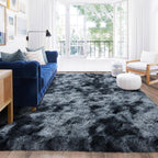 Quntue Rugs for Living Room 6x9, Soft Shaggy Modern Shag Area Rug for Bedroom, Upgrade Non-Slip Plush Fluffy Carpet for Kids Boys Girls Room Home Decor Aesthetic, Dark Grey