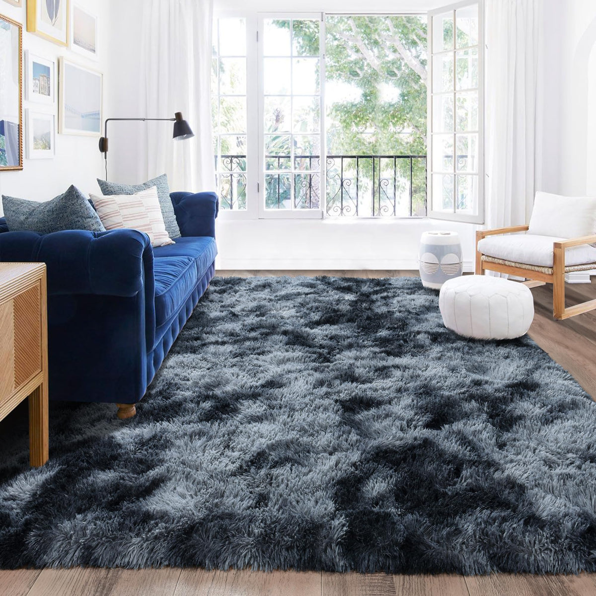 Quntue Rugs for Living Room 6x9, Soft Shaggy Modern Shag Area Rug for Bedroom, Upgrade Non-Slip Plush Fluffy Carpet for Kids Boys Girls Room Home Decor Aesthetic, Dark Grey