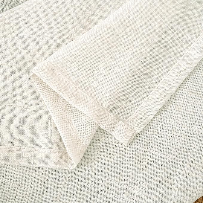 LAMIT 72 inch Length Cream Linen Curtains for Living Room Bedroom 2 Panels