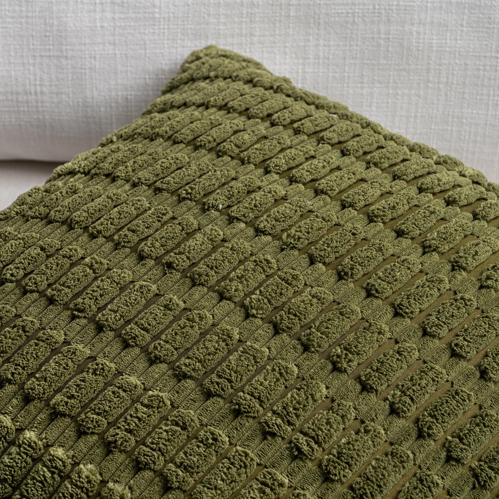 Fancy Homi 4 Packs Decorative Throw Pillow Covers for Living Room Couch Bed, Modern Farmhouse Boho Home Décor Accent Cushion Case, 24" x 12", Moss Green