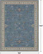 Hazo Haus Boho 9x12 Soft Rugs for Living Room - Dark Blue Rugs for Bedroom Aesthetic, Dining Room Under Kitchen Table, Washable Soft Non Slip Large Area Eclectic Unique Décor
