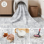 Restydon 5x7 Area Rugs for Living Room,Large Washable Rug,Grey