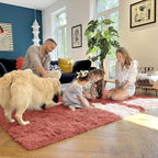 OLANLY 2x6 Machine Washable Runner Rugs for Hallway, Soft Fluffy Shaggy Bedside Rugs for Bedroom, Living Room, Indoor Floor Carpet for Kids Girls and Boys, Home Decor Aesthetic, Rust Red