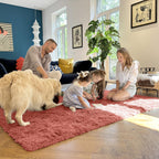 OLANLY 9x12 Machine Washable Large Area Rugs for Living Room, Bedroom, Soft Fluffy Shaggy Bedside Rug, Indoor Floor Carpet for Kids Girls and Boys, Dorms, Nursery, Home Decor, Rust Red