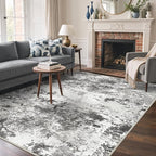BEIMO Area Rugs 5x7 for Living Room Bedroom, Modern Abstract Machine Washable Rug, Large Soft Low Pile Floor Carpet with Non Slip Backing for Dining Room, Black Grey
