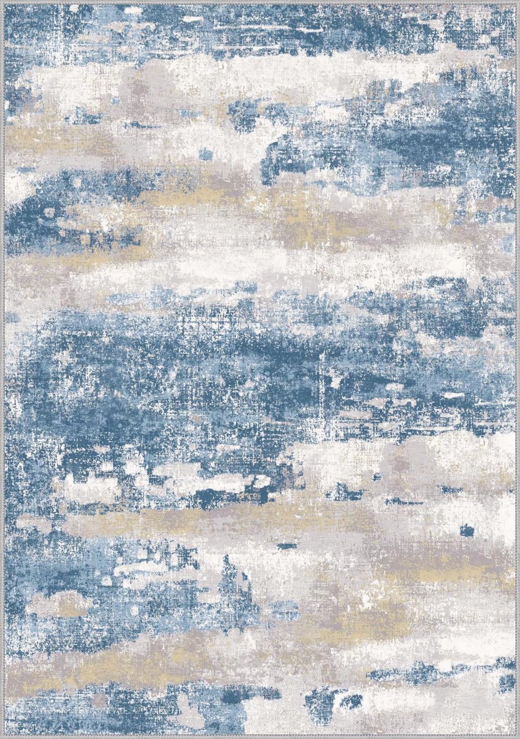BEIMO 5x7 Area Rugs for Bedroom, Blue Cream Washable Abstract Non Slip Rug
