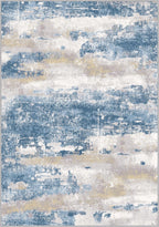 BEIMO 5x7 Area Rugs for Bedroom, Blue Cream Washable Abstract Non Slip Rug
