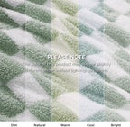 Bedsure GentleSoft Checkered Throw Blanket for Couch - Super Soft Cozy Fluffy Green Blanket, Lightweight Warm Knit All Season Blanket for Bed Sofa, Birthday, for Women, 50x60 Inches