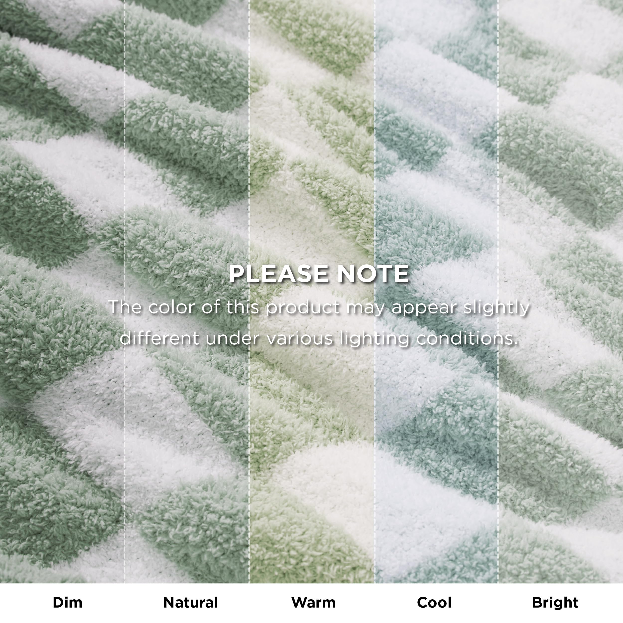 Bedsure GentleSoft Checkered Throw Blanket for Couch - Super Soft Cozy Fluffy Green Blanket, Lightweight Warm Knit All Season Blanket for Bed Sofa, Birthday, for Women, 50x60 Inches