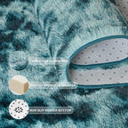 Tepook Soft Fluffy Rugs for Living Room, 5x8 Shaggy Area Rug for Bedroom, Modern Shag Rug Fuzzy Carpets for Kids, Plush Indoor Nursery Home Decor Rug with Non-Slip Bottom, Peacock Blue