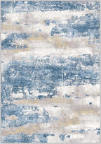 BEIMO 2x3 Rugs for Entryway Entrance Kitchen Bathroom, Machine Washable Modern Abstract Soft Area Rug, Indoor Floor Carpet with Non Slip Rubber Backing, Blue Cream