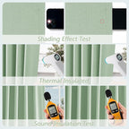 Guken 100% Blackout Curtains 120 Inch Length 2 Panels Set for Living Room Bedroom Back Tab Thermal Insulated Black Out Linen Drapes Room Darkening Window Curtains Aqua Green 52x120