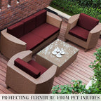 Outdoor Cushion Covers Set,12PCS Patio Furniture Couch Seat Slipcovers, Replacement for Sofa Sectional Chair(Cover，Only)