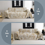 MYSKY HOME Couch Cover for Dogs Washable Couch Sofa Protector for Loveseat Sofa with Cats Pets Friendly Chenille Khaki Abstract Geometric Sofa Covers Soft Durable Farmhouse Sofa Slipcovers, 91" X118"