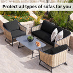 8 Piece Outdoor Cushion Covers, Patio Sofa Cushion Covers, Stretch Fit