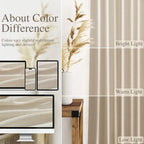 Nanspring Living Room Curtains 63 Inch Length Linen Birch Beige Luxury Light Filtering Semi Sheer Curtain Back Tab Modern Farmhouse Decor Elegant Coastal Drapes for Bedroom Office 52x63, 2 Panels