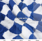 Bedsure Gentlesoft Checkered Twin Blanket for Couch - Soft Cozy & Warm Knit Navy Blue Throw Blanket, Breathable, Lightweight & Fluffy Plaid Blankets for Bed & Sofa, Gifts for Women Men, 60x80 Inches