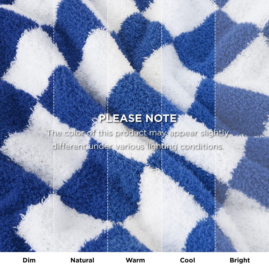 Bedsure GentleSoft Checkered Throw Blanket for Couch - Super Soft Cozy & Warm Knit Navy Blue Blankets, Breathable, Lightweight & Fluffy Plaid Blanket for Bed, Sofa, Gifts for Women Men, 50x60 Inches