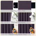 Guken 100% Blackout Curtains 108 Inch Length 2 Panels Set for Living Room Bedroom Back Tab Thermal Insulated Black Out Linen Drapes Room Darkening Window Curtains 108 Inches Long,Plum
