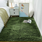 Ophanie Green Grass Area Rugs for Bedroom, 3x5 Shag Fluffy Carpet, Fuzzy Furry Plush Soft Cute Kids Baby Girls Shaggy Bedside Floor Rug for Teen Nursery Decor Aesthetic with Over 99 pcs Pile fibers