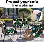 8Pcs Outdoor Cushion Covers, Patio Cushion Covers,Stretch Elastic Slipcovers, Replacement Washable & Reusable Furniture Protector for Patio Couch (Flower Bed,Cover Only)