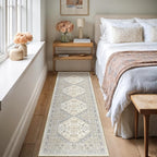 Restydon Runner Rug 2x8 Runners for Hallways Non Slip Washable Rugs, Beige
