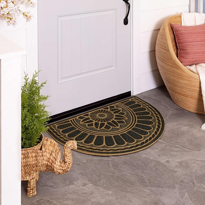 Mohawk Home Swirl Style Casual Ornamental Charcoal 2' X 3' All Weather Outdoor Door Mat Perfect for Porch, Garage