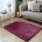 OLANLY 2x3 Machine Washable Small Bedside Rug, Soft Fluffy Shaggy Entryway Throw Rugs for Bedroom, Living Room, Indoor Floor Carpet for Kids Girls Boys, Nursery Rooms, Home Decor Aesthetic, Burgundy