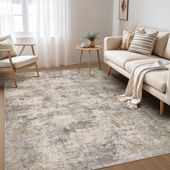 Nakagishi Boho 7x9 Area Rug Living Room Rugs Machine Washable Brown Grey