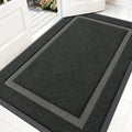 OLANLY Front Door Mat Indoor Outdoor Entrance, Waterproof All-Season, All-Weather Doormat, Sturdy Natural Rubber, Fade Resistant, Low Profile, Easy Clean Patio Porch Entryway Mat, 59x30, Black