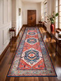 SERISSA 3x12 Washable Non Slip Boho Runner Rug for Hallway，Rust