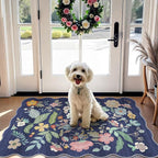 Washable 2x3 Area Rug for Entryway: Easy-Clean Carpet with Non-Slip Backing for Bedroom Kitchen Stain-Resistant Durable Low Pile Floor Mat – Perfect for High-Traffic Areas with Pets (2x3/Purple)