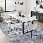 6x9 Area Rug Living Room Rug: Washable Modern Abstract Soft Thin Rug Indoor Floor No Slip Stain Resistant Carpet for Bedroom Dining Room Farmhouse Nursery Home Office - Grey
