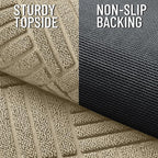 OLANLY Front Door Mat Outside Entrance 59x34, Absorbent, Heavy Duty Sturdy Natural Rubber Doormat Indoor Outdoor, Stain and Fade Resistant, Non-Slip Low Profile Floor Mat for Entryway, Beige Diamond