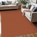 KOZYFLY Washable Area Rug 5x7 ft Rubber Backed Non Slip Rugs for Living Room Braided Cotton Bedroom Rug Woven Office Rugs Indoor Outdoor Floor Carpets for Dining Bedroom Living Room, Orange/Tan